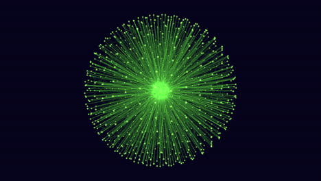 glowing green circular pattern with radiating lines of light