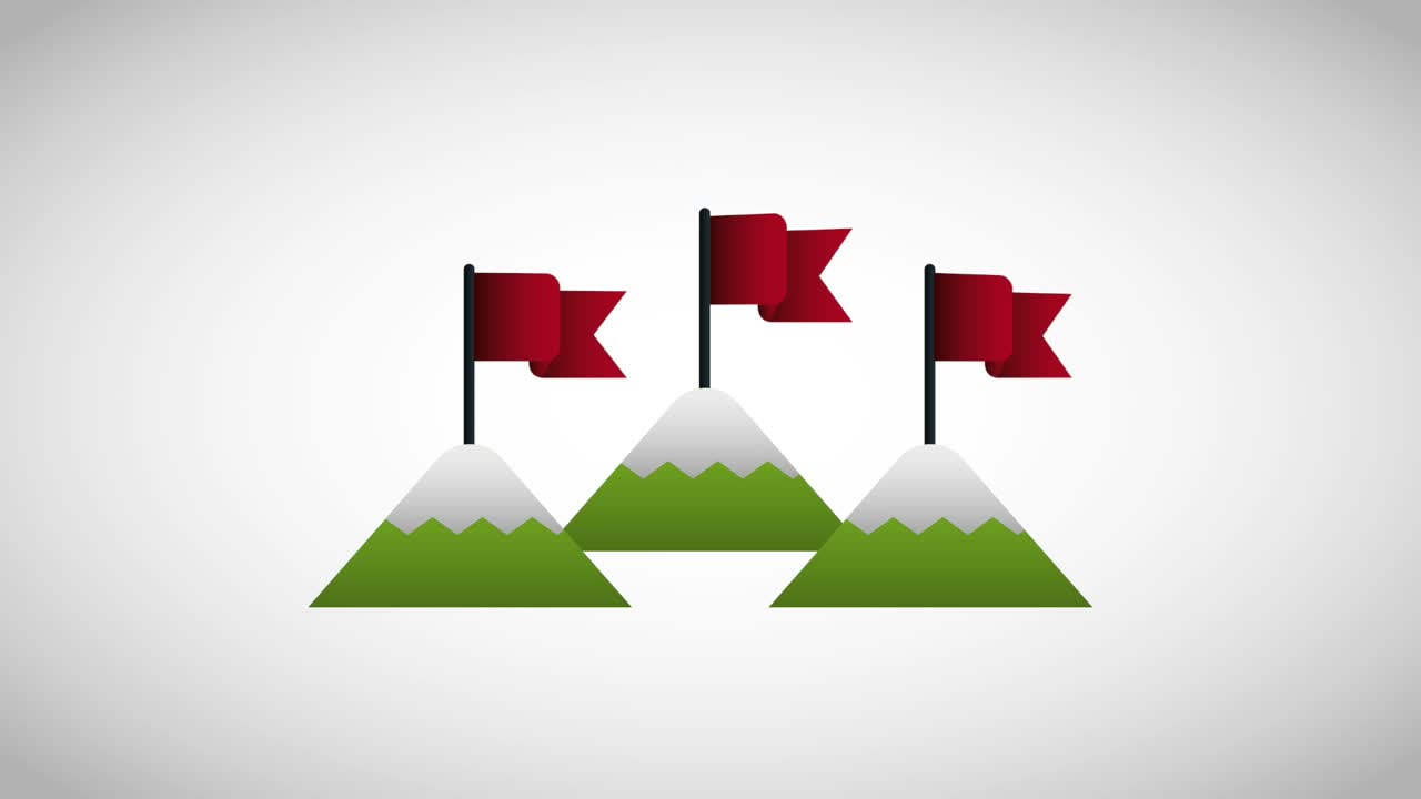 comenzar las montañas bandera en el negocio de éxito superior