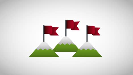 start up mountains flag in top success business