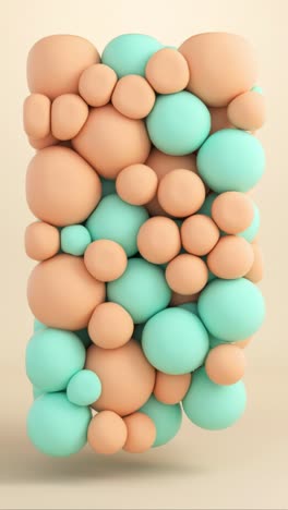 abstract 3d composition of circles in pastel colors