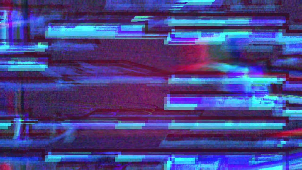 Glitch-støj, statisk tv VFX: Videobaggrund med striber til introer og logoafsløringer
