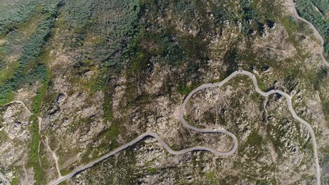 mountain road top view geres portugal