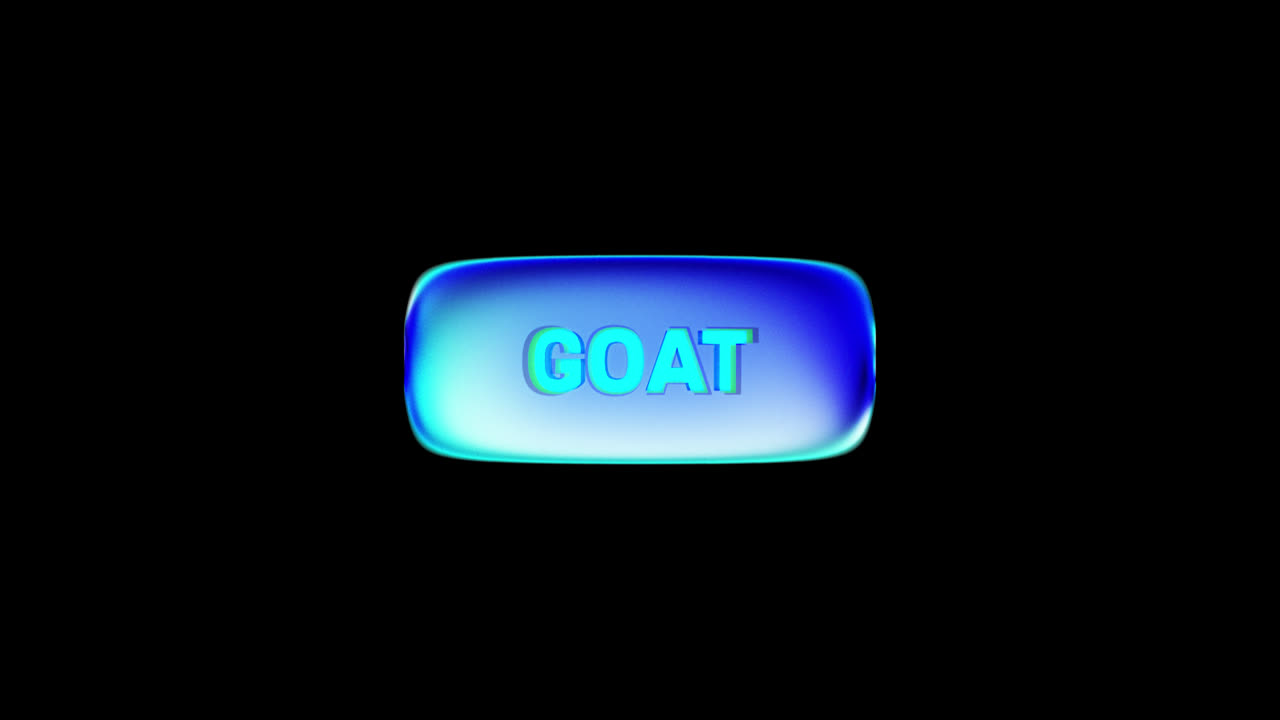 Glowing Blue Button with Text Changing from Go to GOAT