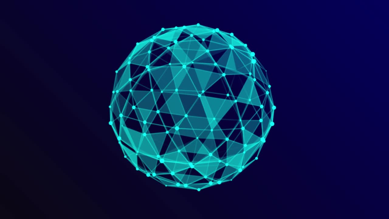 esfera compuesta de puntos y líneas. estructura de conexión de red. visualización de grandes datos. renderización 3d.