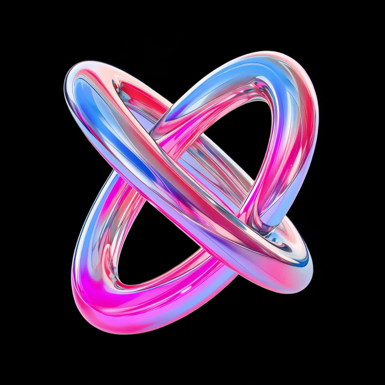 Colorful abstract 3D shape animation isolated asset, transparent 4K video, alpha channel, ProRes