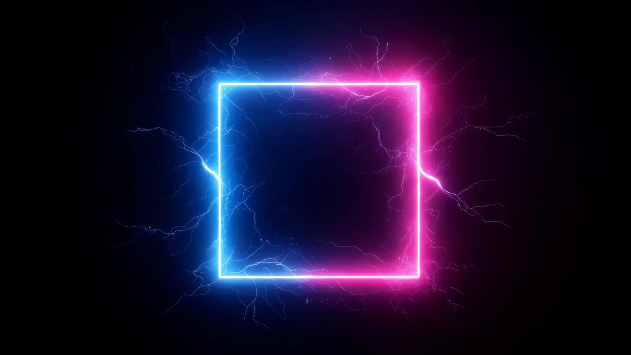 Neon Square Frame Background