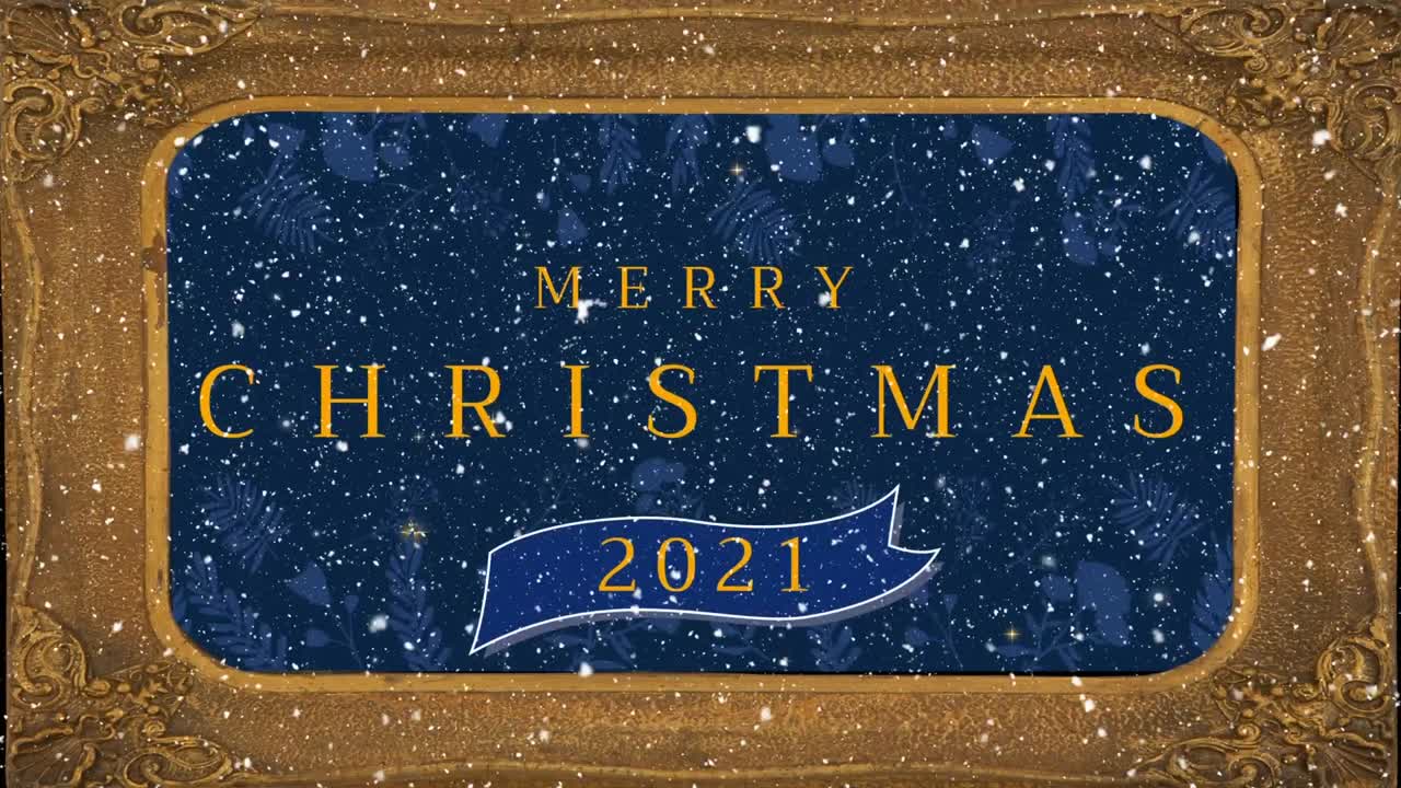 눈이 내리는 메리 크리스마스 텍스트의 애니메이션