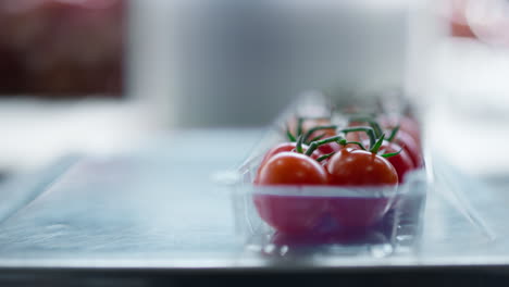 envases de tomates de cereza fábrica de fabricación de alimentos orgánicos frescos envases de plástico