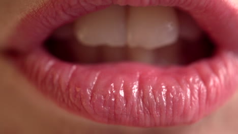 sensual mouth of a woman talking