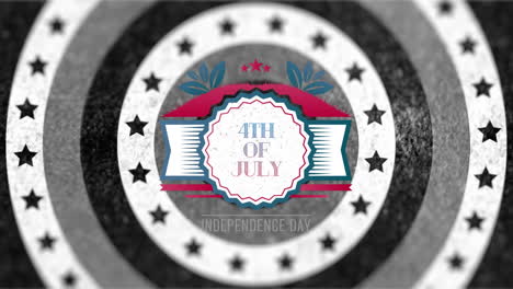 4 de julio día de la independencia texto sobre las estrellas en círculos giratorios