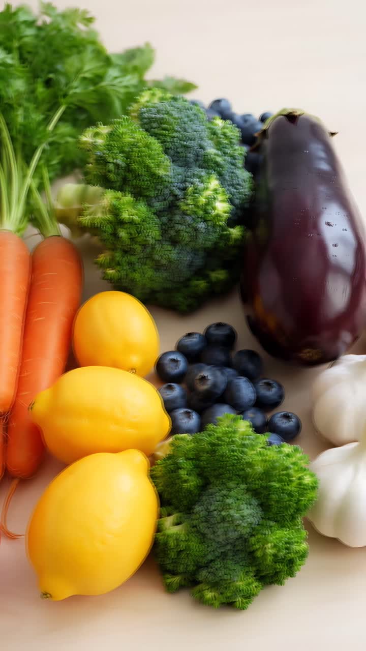Frutta e verdura fresca biologica 4K.