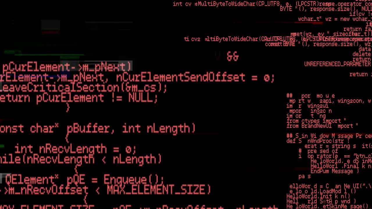 Data processing on black background