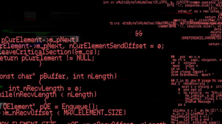 Data processing on black background
