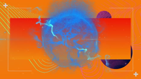 animación de formas sobre un fondo naranja