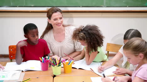 pupils drawing together