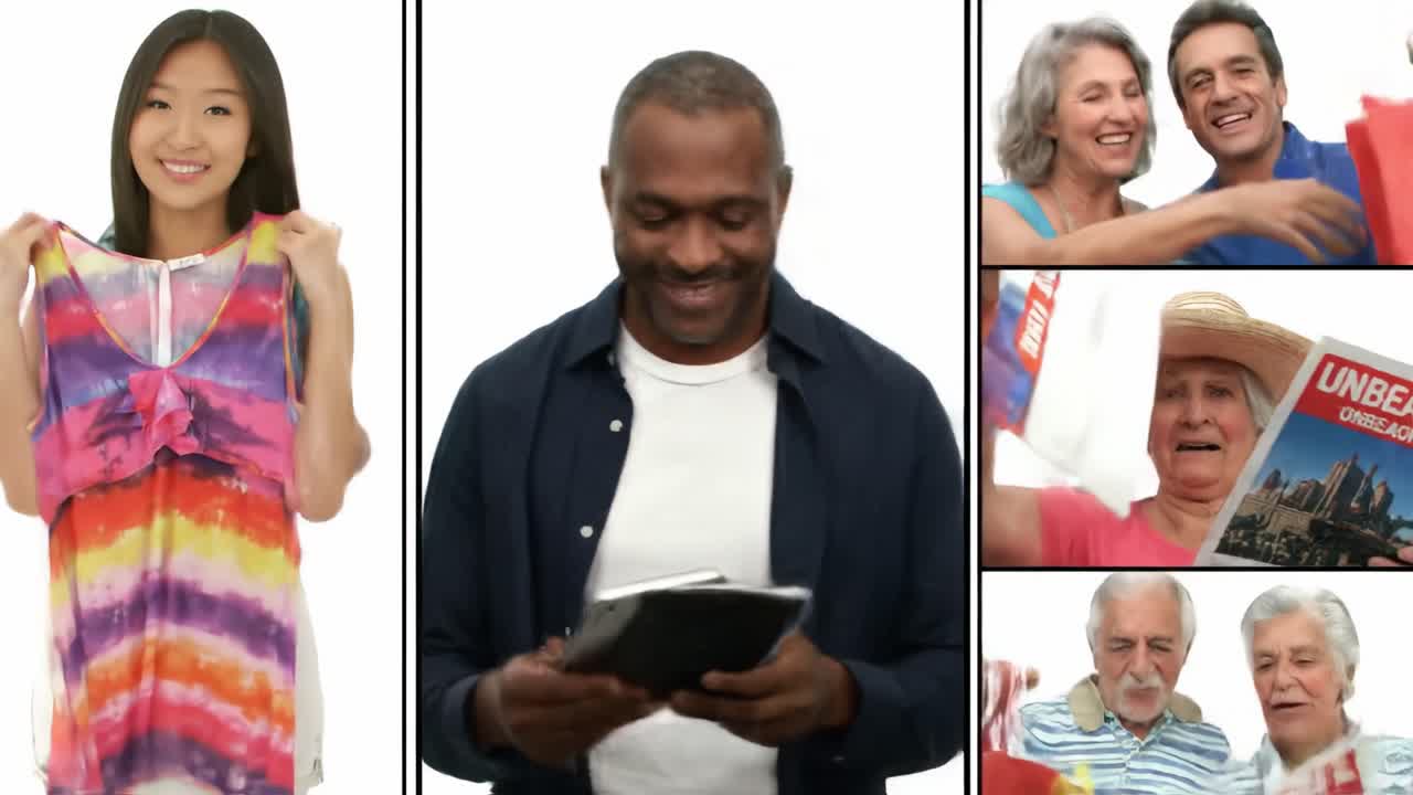 Diverse Group Shopping and Traveling