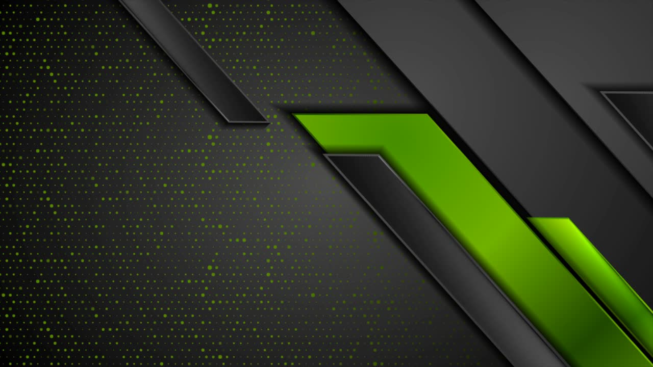 tecnología verde y negra con fondo de movimiento brillante