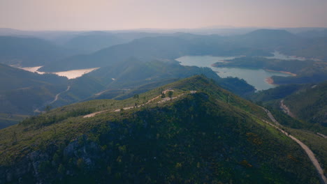 seada viewpoint in vila de rei portugal with zezere river in the background wide shot