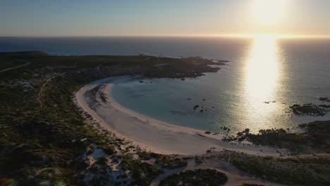 Aerial-view-of-Horse-shoe-bay-towards-Corny