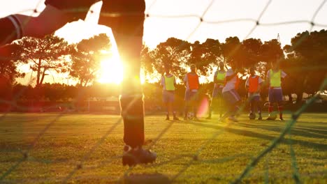 female keeper stopping the ball in goal 4k