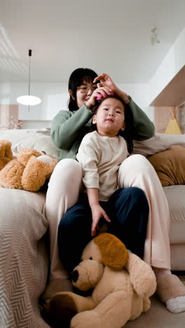 mother and daughter spending time together