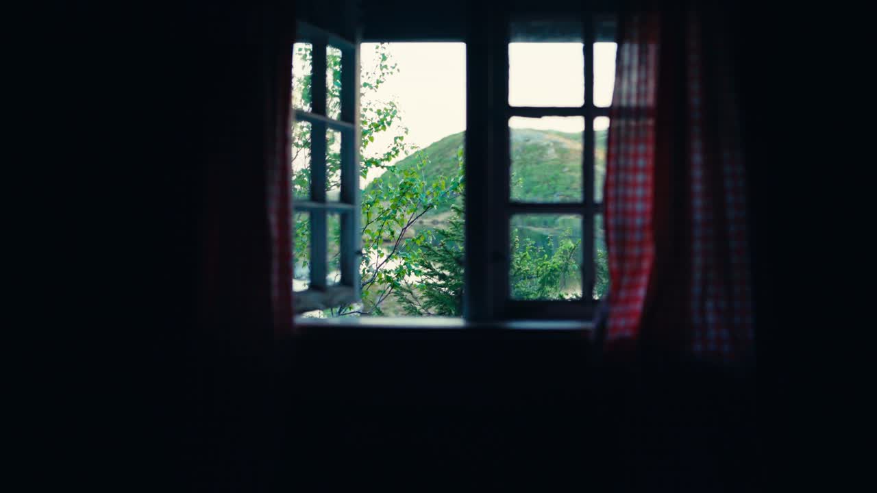 Cabin Window Outside View - Wide Shot