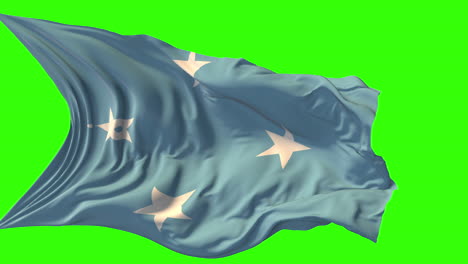 flag of the federated states of micronesia waving on a green screen