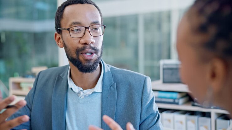Black man, business people