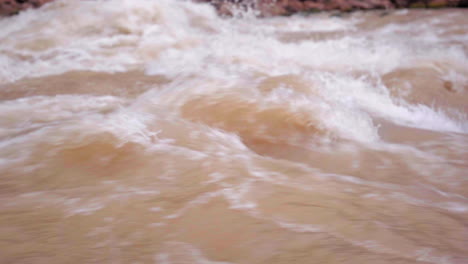 Fast-water-current-in-a-river,-close-up