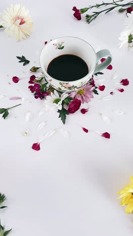 floral coffee cup arrangement