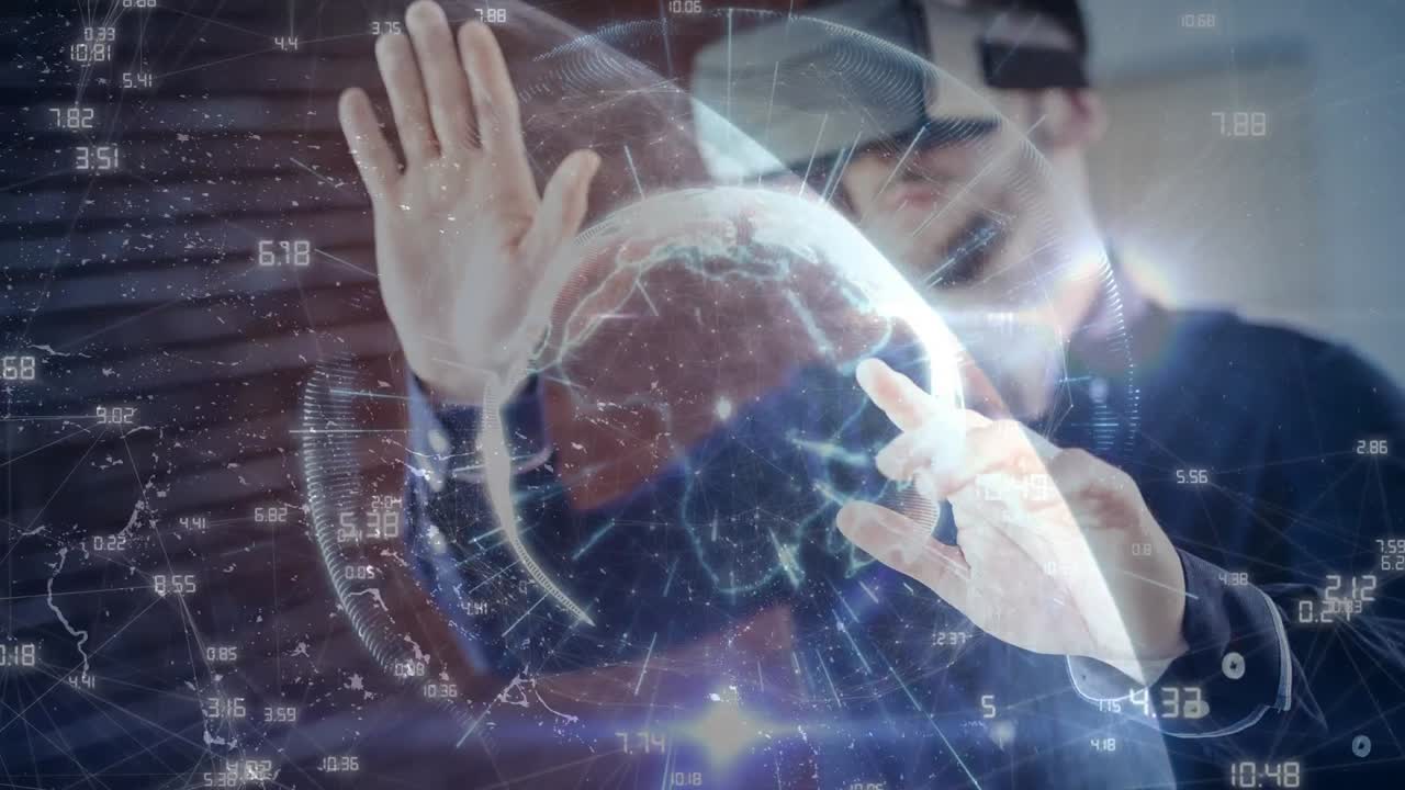 증강 현실을 사용하여 지구를 회전시키는 것과 결합한 과학 구성