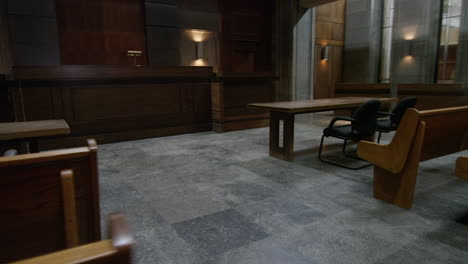 view of interior modern court room for trial