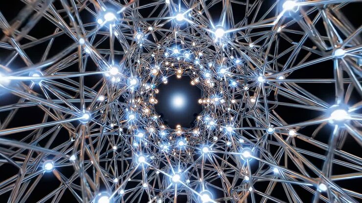 Abstract digital network with glowing nodes