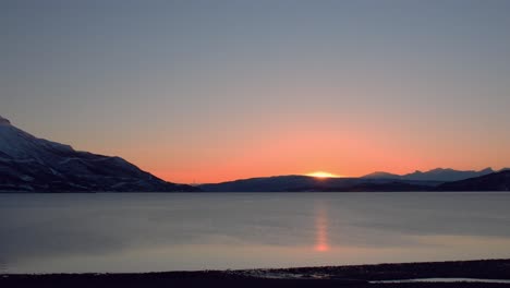 sunset panorama over north norway fjord and arctic ocean