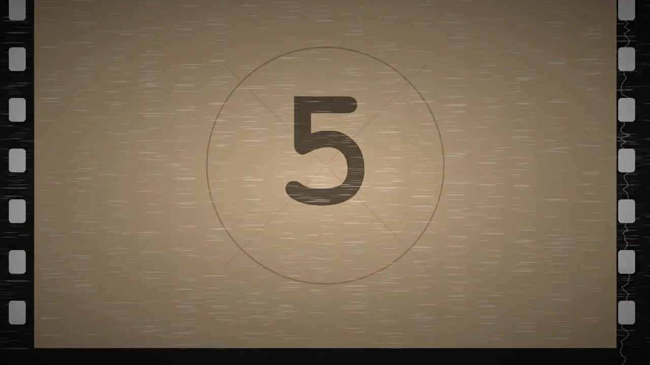 Vintage Film Countdown Leader with Retro Texture
