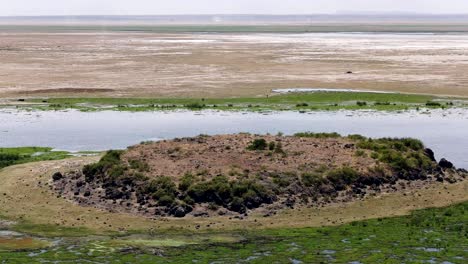 rock formation at atenkongu swamp in amboseli