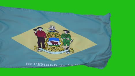 bandera de delaware en pantalla verde. perfecto para su propio fondo usando pantalla verde. renderización 3d