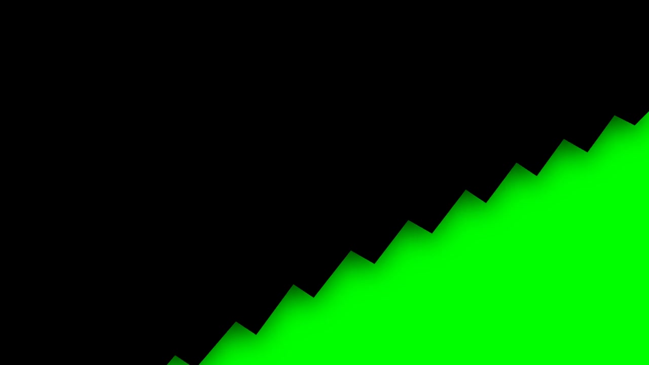 Forma nera astratta che transita su sfondo green screen