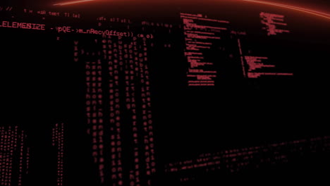 animation of red data processing on black background
