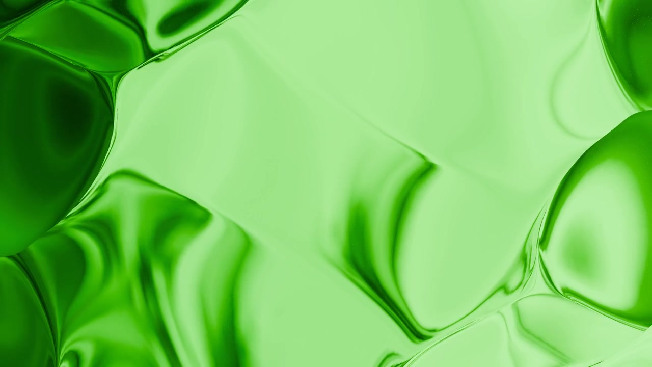 Sfondo Astratto Verde Lucido con Superficie Fluida Liquida