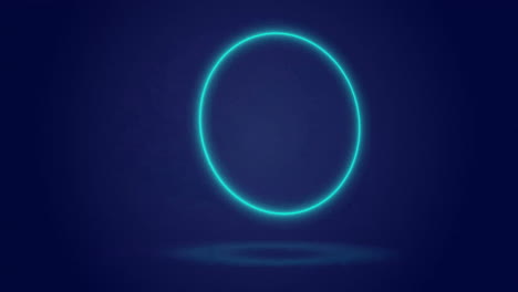 animation of glowing neon blue circle moving over black background