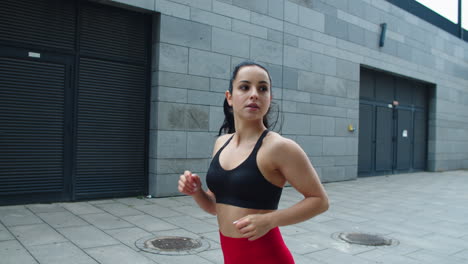 young girl running at workout outdoor