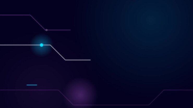 Linee di circuito digitali astratte in movimento su sfondo scuro