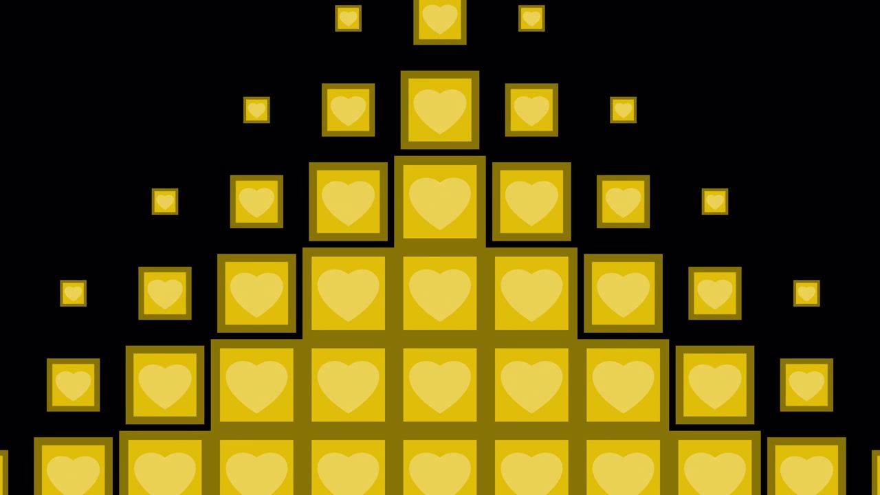 Yellow Heart Grid Pattern