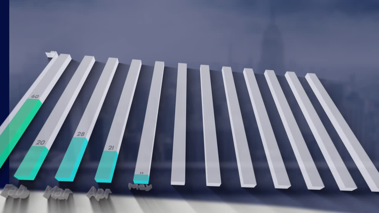 Animation of graph over cityscape