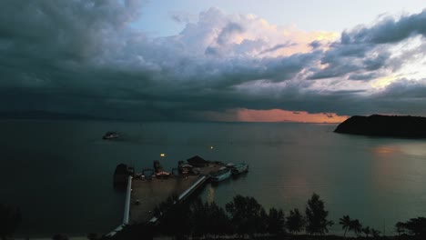 Tropical-bay-view-at-sunset