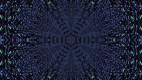onda de luz puntos abstractos conjunto de color azul caleidoscopio fondo negro