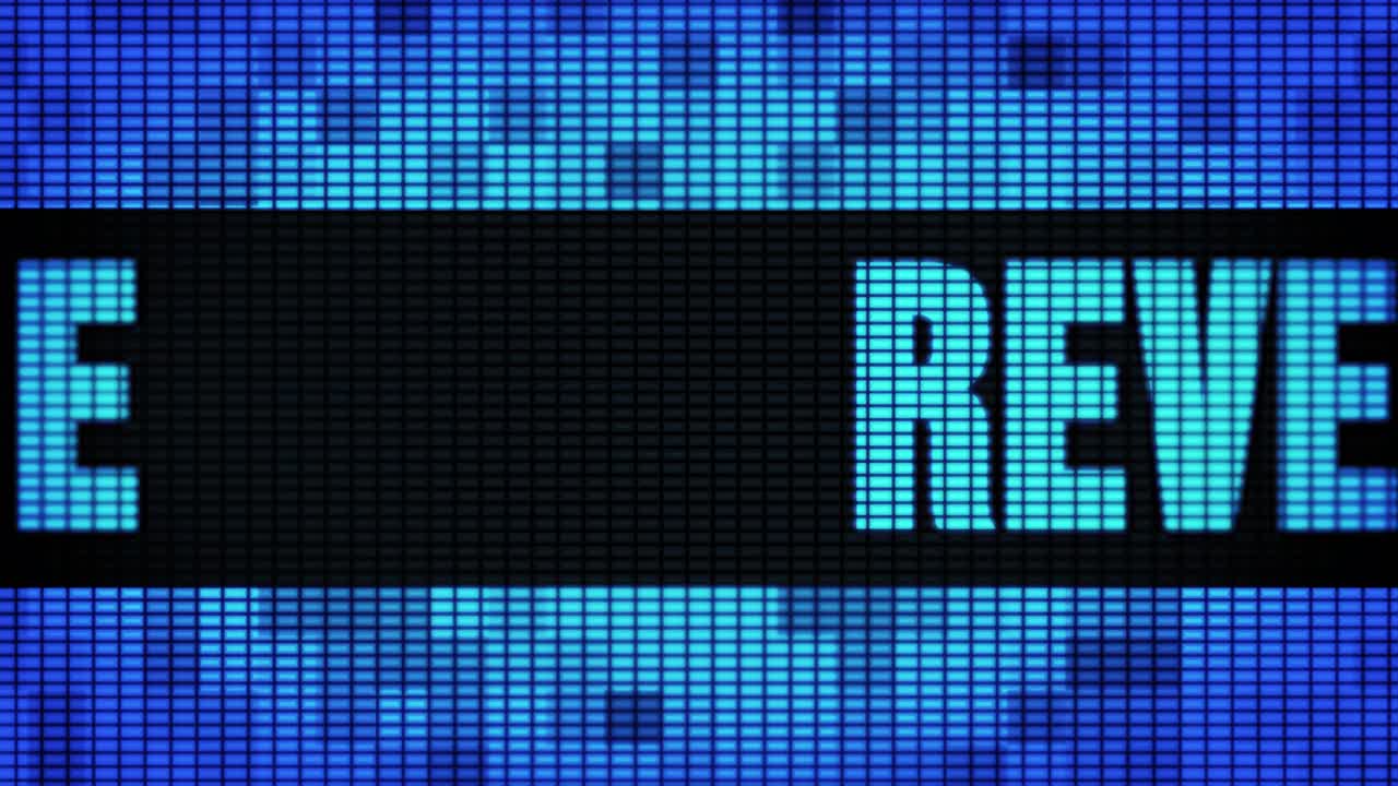 Revenue Display on a Pixelated Screen