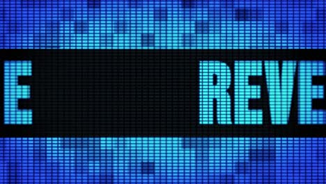 revenue display on a pixelated screen