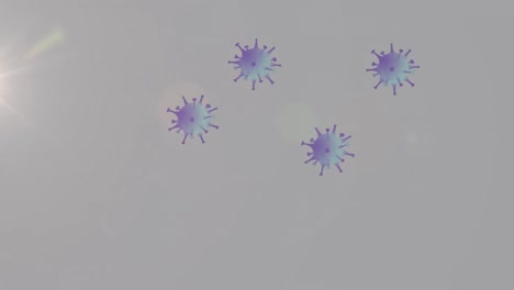 animation of virus cells on white background